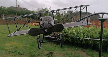 Image of Metal Biplane Ornamental Stake