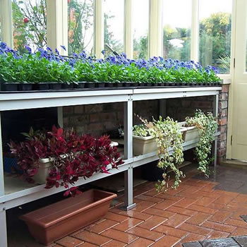 Image of Heavy Duty Greenhouse Benching - Two Tier - 14ft x 48