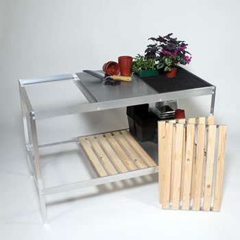 Image of Clearspan Greenhouse Bench with aluminium trays - 178cm x 58.5cm