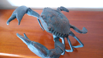 Image of Crab Ornament For Garden Or Home Cast Aluminium In Antique Finish