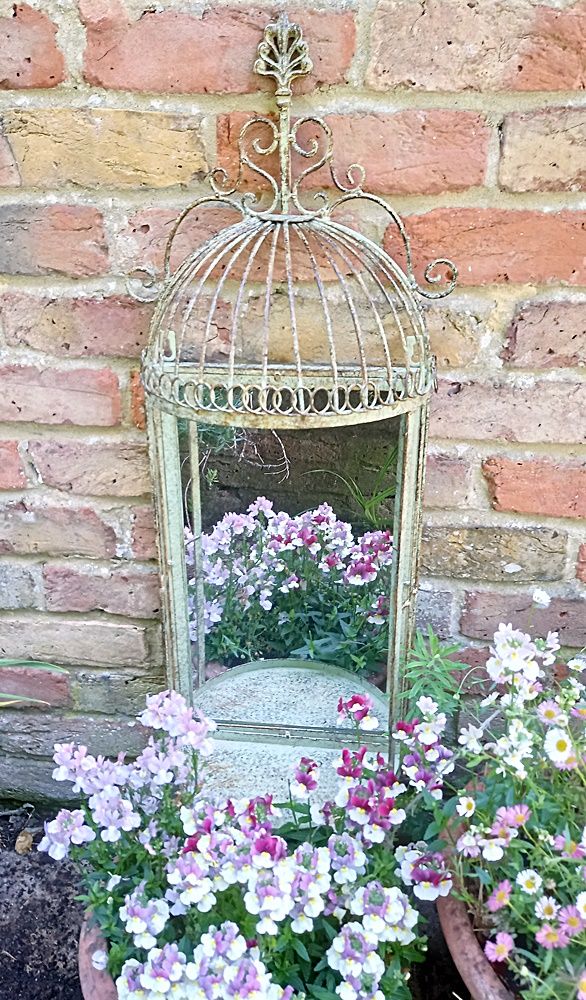Image of Broughton Birdcage Mirror Display Shelf For Garden or Indoors
