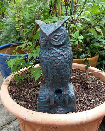 Image of Long Eared Owl Garden Sculpture Decor Outdoor Figurine