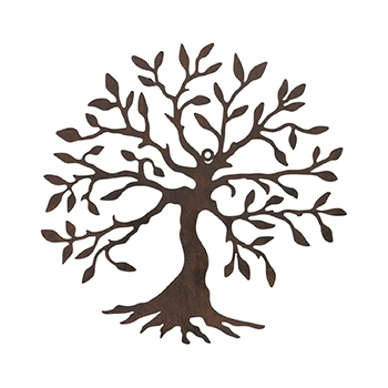 Image of Ornamental metal Tree wall plaque rust ideal for your home or garden - 32cm diam