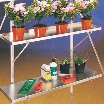 Image of Greenhouse Shelves Wall Mounted 86cm x 25cm - One Pair