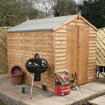 Image of 8 x 6 Windowless Overlap Apex Wooden Garden Shed