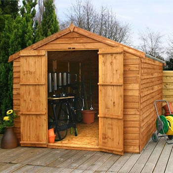 Image of 12 x 8 Windowless Overlap Apex Wooden Garden Shed
