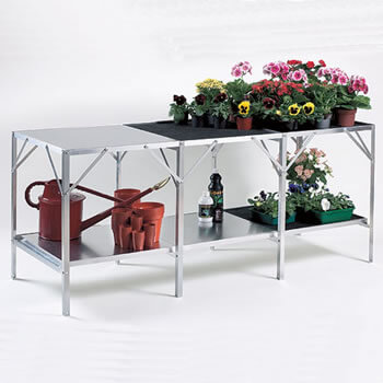 Image of Greenhouse Benching Two Tier - 64cm wide x 176cm long - Slatted Surface
