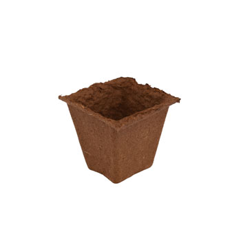 Image of Nutley's 6cm Square Biodegradable Organic Wood Fibre Plantable Plant Pots - Pack quantity: 20