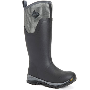 Image of Muck Boots Black/Grey Geometric Arctic Ice Tall AGAT - UK Size 6