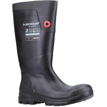 Image of Dunlop Black/Black Purofort FieldPRO - UK Size 13