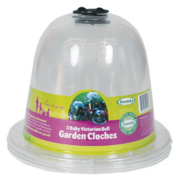 Image of 3 x Haxnicks Clear Plastic Baby Bell Jar Cloches: No Pegs