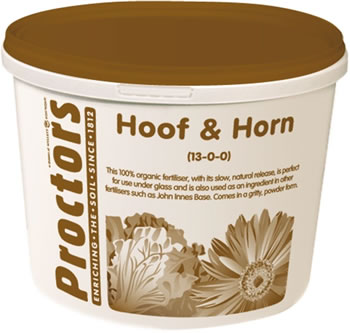 Image of 5kg tub of Proctors hoof & horn 100% organic general garden fertiliser