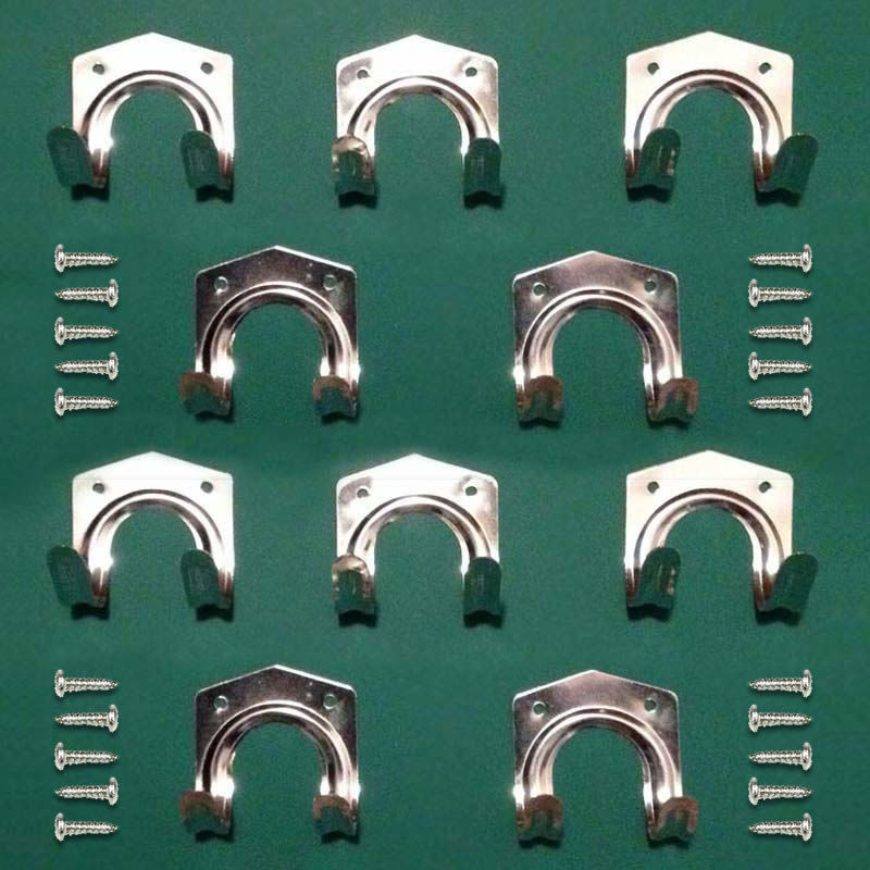 10 x Double Metal Storage Wall Shed Hooks with Screws For 