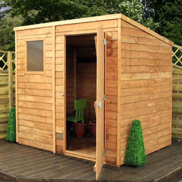 7 x 5 Overlap Single Door Pent Wooden Garden Shed - £339 
