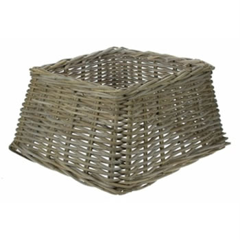 Image of Longacres Woven Wicker Square Christmas Tree Skirt - Antique Grey