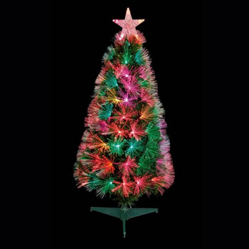 Image of Premier 80cm Slim Flashing Fibre Optic Christmas Tree with Multi Colour LEDs (FT183128)