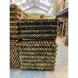Extra image of Round Wooden Fence Posts HC4 Pressure treated, 1.8m x 40mm - 50 Posts