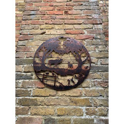 Extra image of Woodlands Wild Animal Garden Wall Art in Copper Finish - 60cm dia.