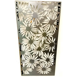 Small Image of Daisies Design 2mm Steel Rustic Metal Screen - 75cm tall