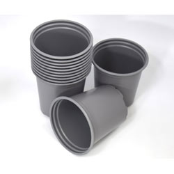Small Image of Nutley's 9cm Round Plastic Plant Pots - Grey