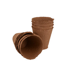 Extra image of Nutley's 8cm Biodegradeable Organic Wood Fibre Plantable Plant Pots - Pack quantity: 20