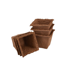 Extra image of Nutley's 6cm Square Biodegradable Organic Wood Fibre Plantable Plant Pots - Pack quantity: 20