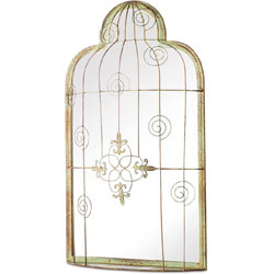 Extra image of Curtis Caged Mirror Wall Art Plaque For Garden Indoors Or Outdoors - 71cm Tall