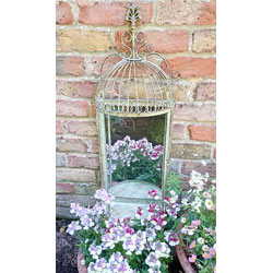 Small Image of Broughton Birdcage Mirror Display Shelf For Garden or Indoors