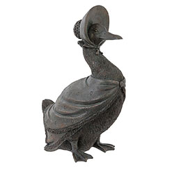Extra image of 44 cm Jemima Puddle duck solid resin sculpture garden ornament Beatrix Potter