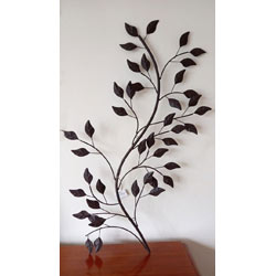 Extra image of Leaf and Branch Metal Wall Art - Mat Black
