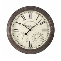 Small Image of Bickerton Outdoor Wall Clock And Thermometer