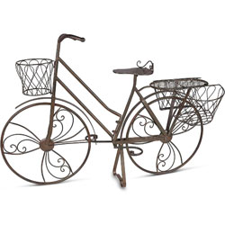 Small Image of Bicycle Flower Planter Pot Holder in Black metal - 112cm