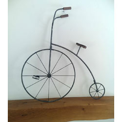 Extra image of Large (70cm tall) Metal Penny Farthing Bicycle Wall/Garden Art