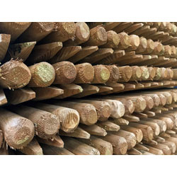 Small Image of Round Wooden Fence Posts HC4 Pressure treated, 1.65m x 75mm - 10 Posts