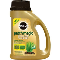 Small Image of Miracle-Gro Patch Magic Lawn Grass Seed, Feed and Coir Jug 1.015kg (019009)