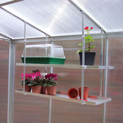 Small Image of One Pair Hanging Shelves To Fit To Greenhouse Roof - 147cm x 15cm