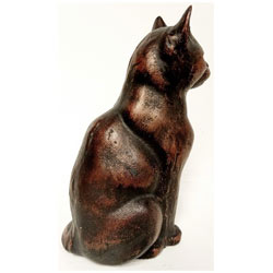 Extra image of Cast Iron Sitting Cat with a Hand Finished Bronze Patina