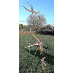 Extra image of Decorative Swallows Border Stake In Sturdy Metal - 150cm