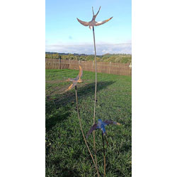 Extra image of Decorative Swallows Border Stake In Sturdy Metal - 150cm
