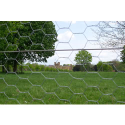Small Image of 50m Roll of 1.2m (4ft) Tall Galvanised Chicken Wire Mesh