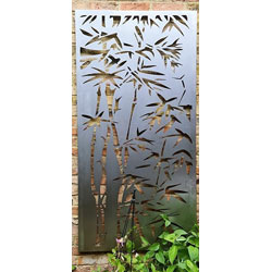 Small Image of Rustic Steel Garden Metal Bamboo Design Screen 1.8m Tall