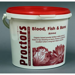 5kg tub of Proctors Blood Fish and Bone 100% Organic general garden fertiliser