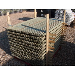 Small Image of 10x 1.8m x 50mm Round Wooden Fence Posts