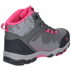 Extra image of Cotswold Ducklington Lace Kids' Boots in Grey/Pink