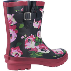 Extra image of Cotswold Paxford Women's Wellington Boots in Black/Flower