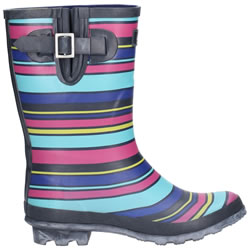 Small Image of Cotswold Paxford Women's Wellington Boots in Multicoloured Stripes