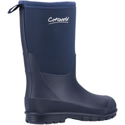 Extra image of Cotswold Hilly Kids' Neoprene Wellington Boots in Navy