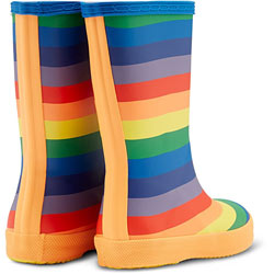 Extra image of Hunter Multicoloured Kids First Rainbow Print Wellingtons - 11
