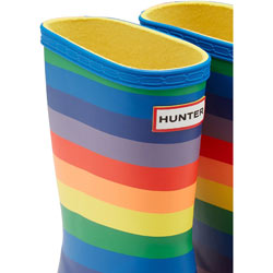 Extra image of Hunter Multicoloured Kids First Rainbow Print Wellingtons - 10