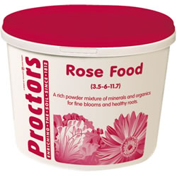 Small Image of 5kg tub of Proctors Rose and garden flower fertiliser in airtight container